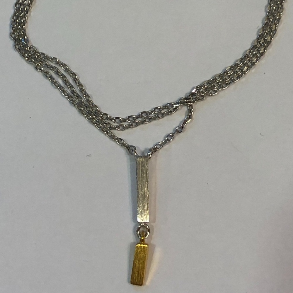 NEW dainty two tone SILVER GOLD necklace Everyday